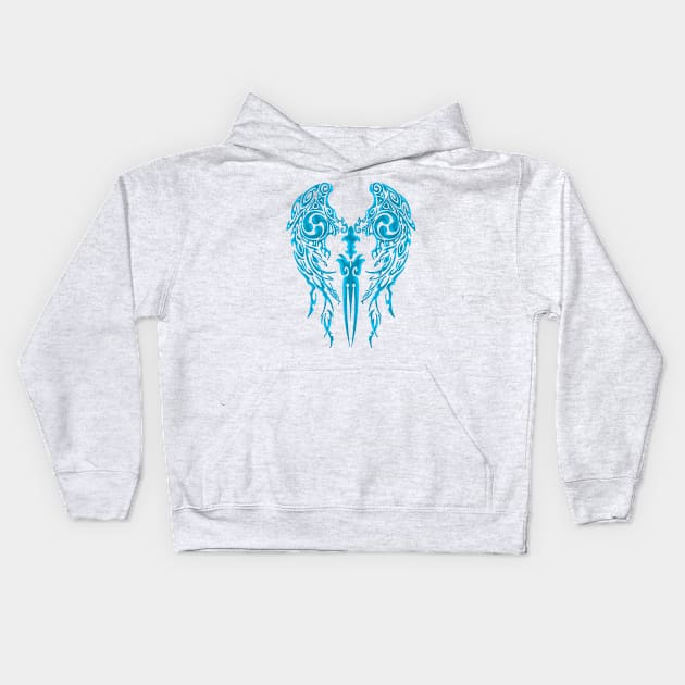 tribal wings and dagger Kids Hoodie by AmandaRain